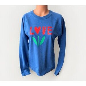 Hanna Andersson Women’s Blue Sweatshirt Size S Love 100% Cotton